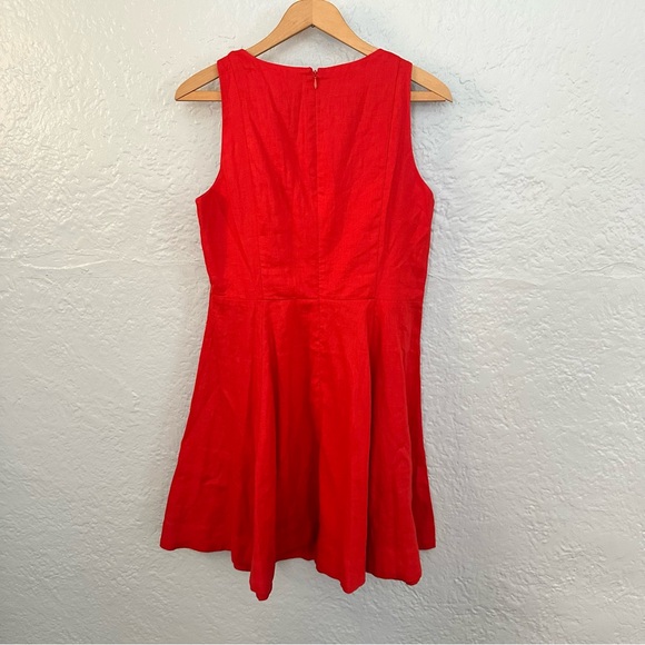 Boden Fit-and-Flare Linen Mini Dress In Vermillion Red - Picture 10 of 13